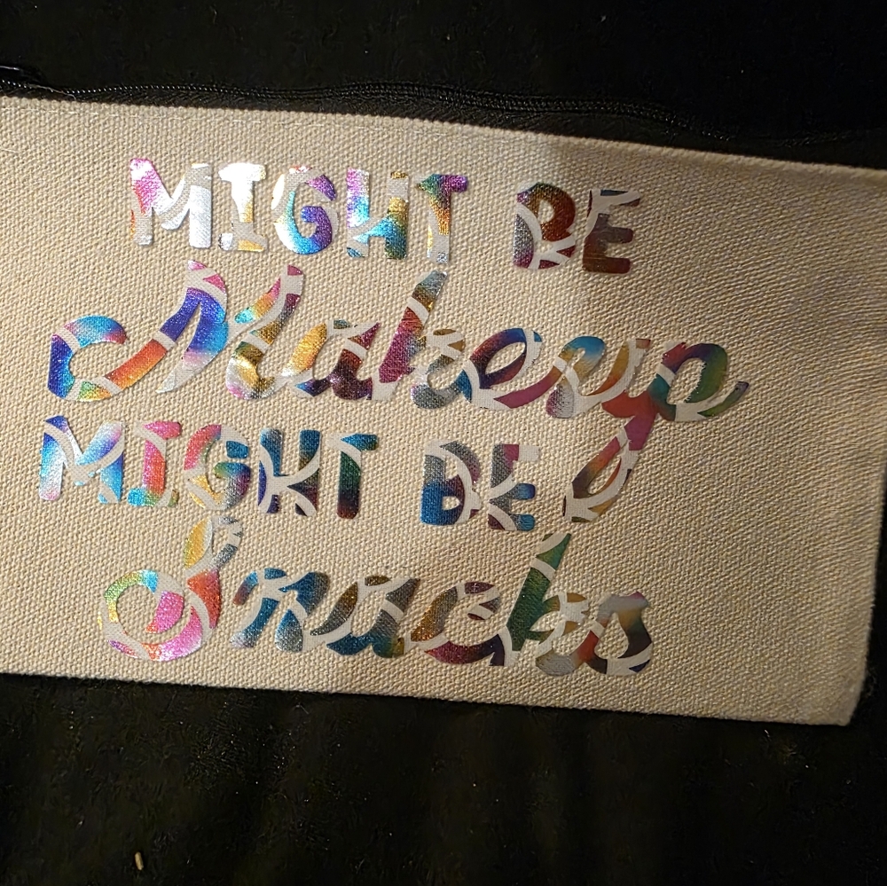 Colorful Text Canvas Pouch